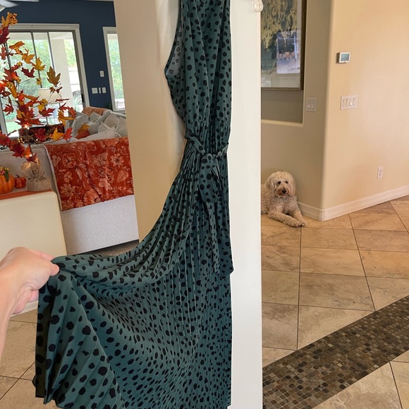 Women’s Boho Dalmatian Print Pleated Halter Dress, Worn Once, Perfect Condition - Picture 6 of 11